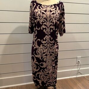 Connected Apparel Purple and Tan Dress - Size 20W